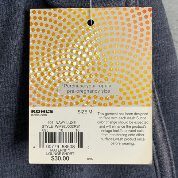 New A Glow Maternity Sweat Shorts Womens M Grey Lounge Pull On Full Belly Panel - Picture 3 of 8